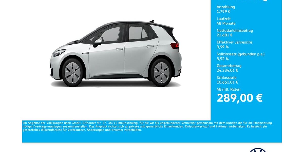VW ID.3 53.525 km 22.777 &euro; Dortmund 44379