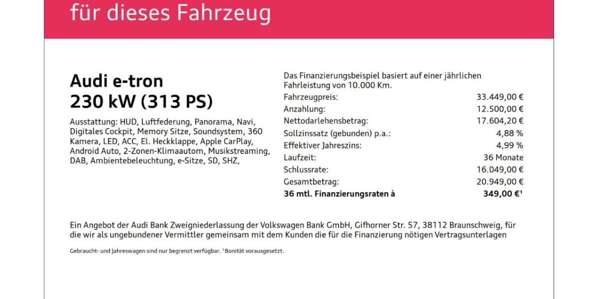 Audi e-tron 51.805 km 33.449 &euro; Wuppertal 42109