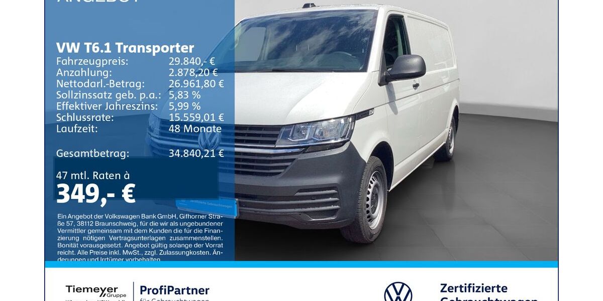 VW T6 Transporter 61.235 km 28.660 &euro; Recklinghausen 45663
